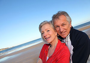 Happy couple on the beach
